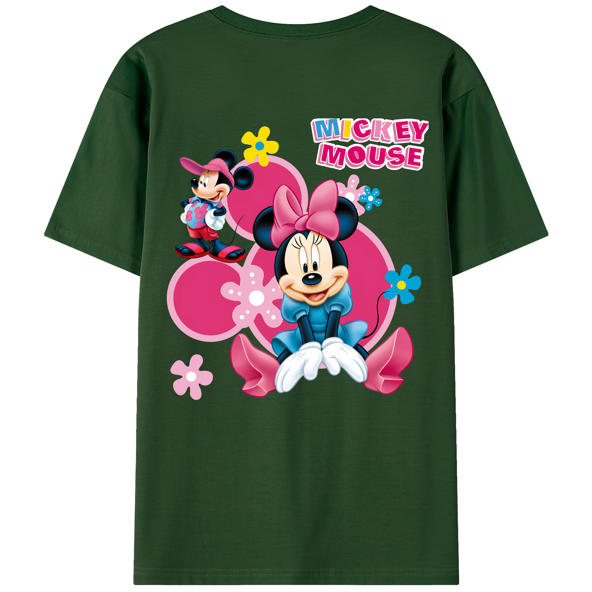 （画像用） ミッキーマウス Mickey Mouse 綿100％半袖Tシャツ（背面プリント）